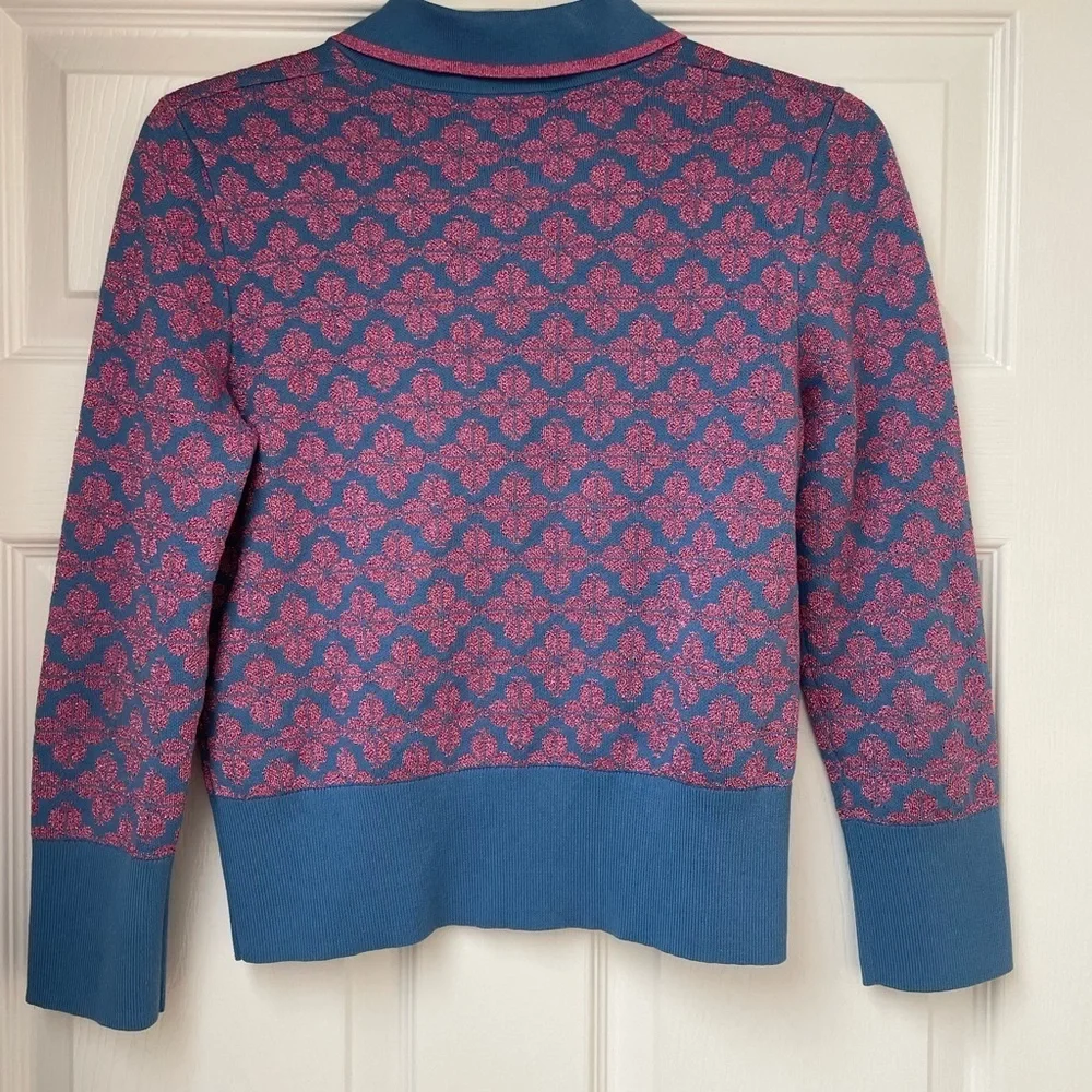 Kate Spade floral polo sweater women’s size S